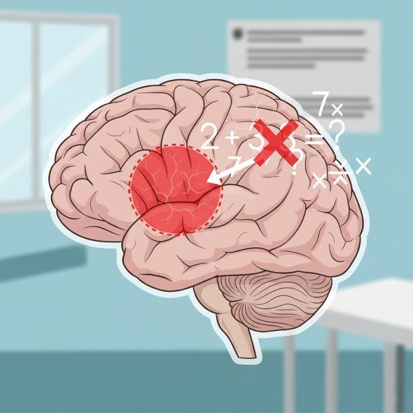 Brain regions associated with acalculia