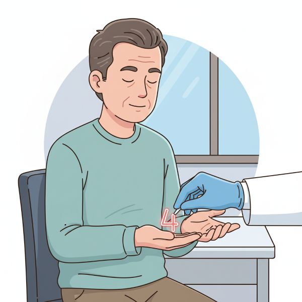 Testing for graphesthesia on the palm