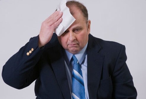 Breaking out into a sudden sweat for no reason is actually a common symptom of a heart attack.