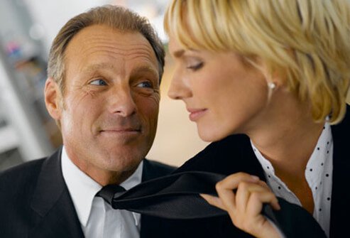 A woman initiating intimacy.