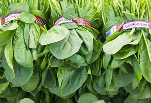 Photo of raw spinach.