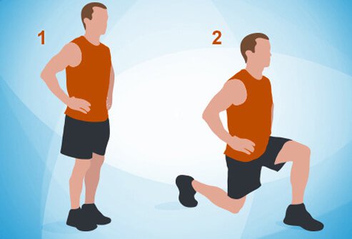 Then push back with the front leg and return to your starting position.