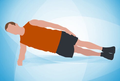 Lie on your right side on a mat, with your legs straight and your left leg stacked directly on top of the right.