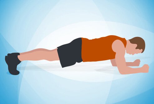 Lie on your stomach on an exercise mat, with your elbows close to your sides, palms down and fingers facing forward.