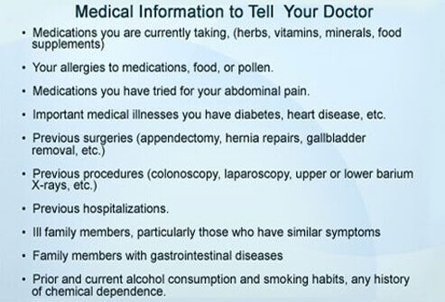 Medical information to tell your doctor.