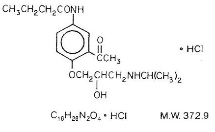 Sectral (acebutolol HCl) Structural Formula Illustration Sectral (acebutolol HCl) Structural Formula Illustration