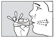 Inhale through the mouthpiece - Illustration