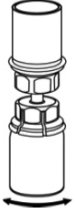 With the diluent and AFSTYLA vial still attached to the Mix2Vial transfer set, gently swirl the AFSTYLA vial to ensure that the AFSTYLA is fully dissolved - Illustration