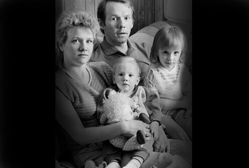 The Burke family in 1985. The father, mother, and son have HIV.