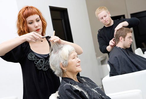 Choose the right haircut and style to make gray hair appear fuller and thicker.  