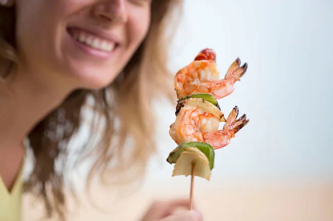 The average American eats about 4 pounds of shrimp per year. 
