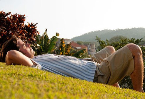 A man soaking up vitamin D from the sun.