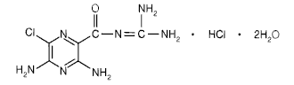 Amiloride HCl structural formula illustration
