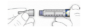 Line up the needle with the pen - Illustration