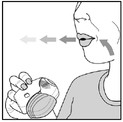 Open the cover of the inhaler - Illustration