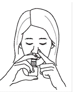 Close your other nostril with a finger - Illustration Close your other nostril with a finger - Illustration