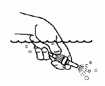 Soak only the spray pump unit in warm water - Illustration Soak only the spray pump unit in warm water - Illustration