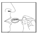 Swallow all of the applesauce and pellets - Illustration