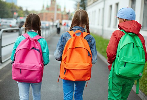 Lighten up your children’s backpacks. 