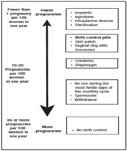 Birth Control Methods Chart - Illustration