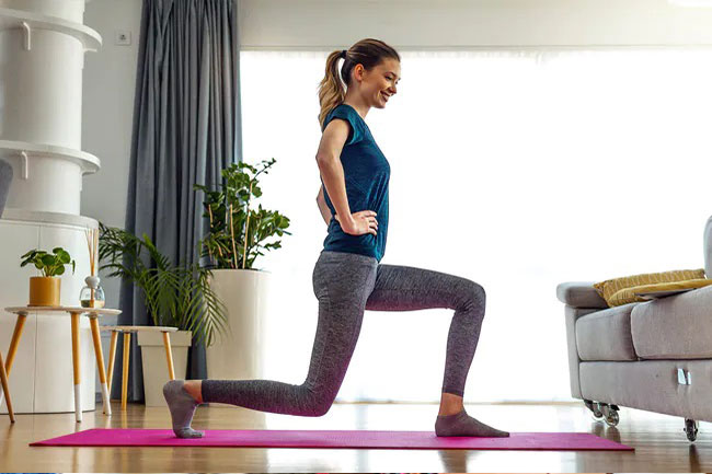 Lunges focus on working the muscles in your legs.