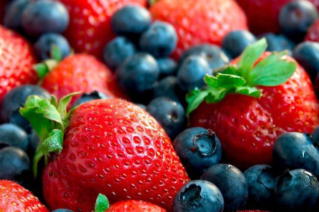 Strawberries and blueberries are high in anthocyanins.