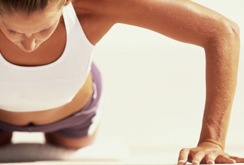 Start with a bent-knee push-up, and have a trainer watch once to check your form.