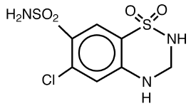 Hydrochlorothiazide Structural Formula Illustration