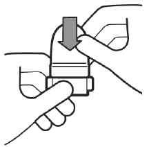 After inhaling contents of all 10 capsules, close mouthpiece and place cap on inhaler - Illustration