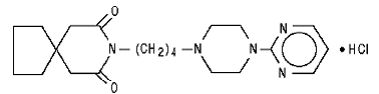 Buspar (buspirone hydrochloride) Structural Formula Illustration Buspar (buspirone hydrochloride) Structural Formula Illustration
