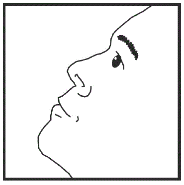 Tilt your head backwards and sniff gently  - Illustration