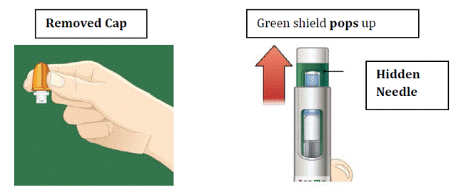 Unlock the autoinjector - Illustration