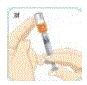 Now, hold the vial upside down so the syringe is pointing up - Illustration Now, hold the vial upside down so the syringe is pointing up - Illustration