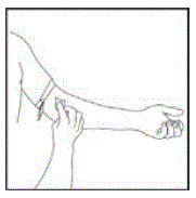 Apply a tourniquet and prepare the injection site - Illustration