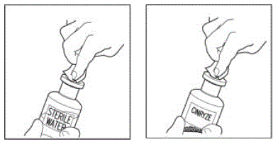 Wipe the top of each vial - Illustration