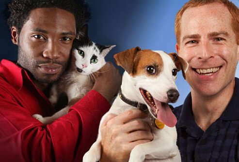 Photo of cat and dog people.