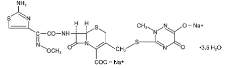 Ceftriaxone for Injection, USP Structural Formula Illustration