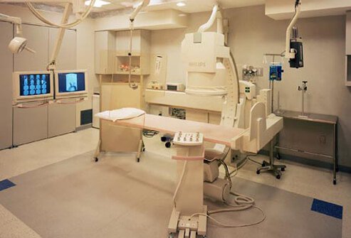 Photo of radiation treatment for cervical cancer.