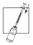 Push the needle through the center of the rubber stopper - Illustration