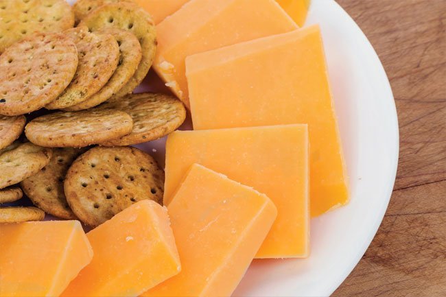 Sharp cheddar is flavorful, even if you eat just a little bit. 
