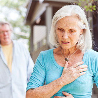 Chest pain can be caused by heart-related illnesses.