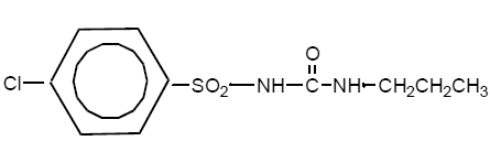 DIABINESE® 
  (chlorpropamide) Structural Formula Illustration