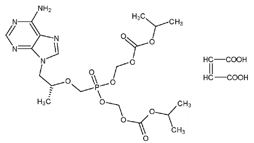 Tenofovir DF - Structural Formula - Illustration Tenofovir DF - Structural Formula - Illustration