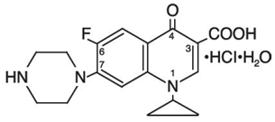 Ciprofloxacin - Structural Formula Illustration Ciprofloxacin - Structural Formula Illustration