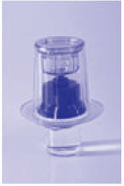 Peel back the top of the Mix2Vial package but leave the device in the package - Illustration