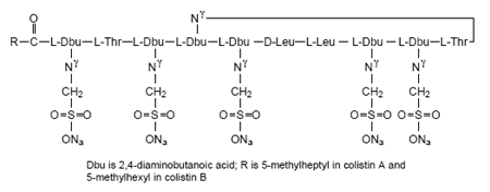 Coly-Mycin® M Parenteral (colistimethate for injection, USP) Structural Formula Illustration Coly-Mycin® M Parenteral (colistimethate for injection, USP) Structural Formula Illustration
