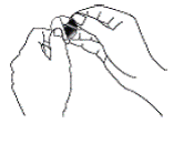 Tear open the protective pouch at the slit (do not use scissors) and remove the patch - Illustration