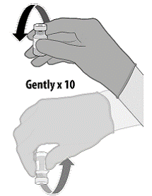 Gently invert the vial containing COMIRNATY 10 times to
mix - Illustration