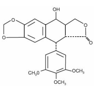 Condylox (podofilox) structural formula illustration
