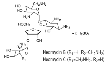 Neomycin sulfate structural formula illustration Neomycin sulfate structural formula illustration